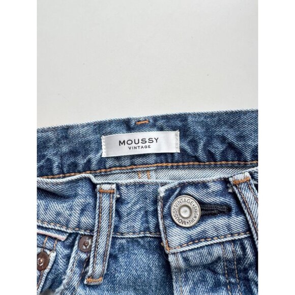 MOUSSY Burbank Medium Blue High Rise Stretch Tapered Ankle Jeans, Size 24 - Picture 13 of 16